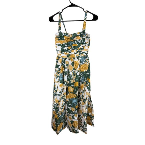 Abercrombie & Fitch Emerson Poplin Wide Strap Midi Floral Dress Women’s XS NWT - Picture 2 of 9